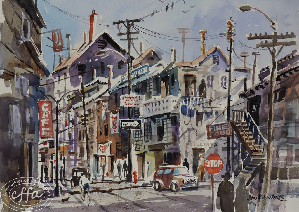 John Bohnenberger (1926 - 2012), John Bohnenberger's paintings of boat harbors and regional cityscapes have brought him many awards, CentralFloridaFineArt.com