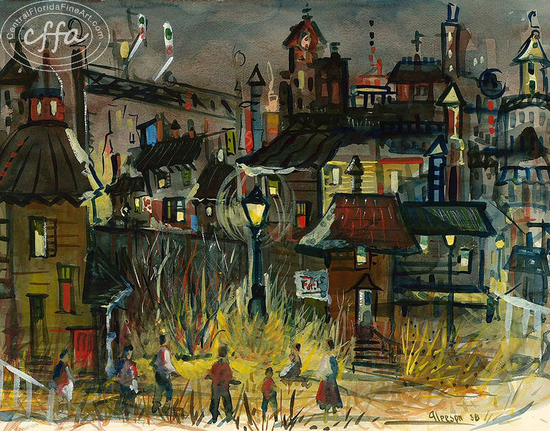 Gerald Gleeson (1915 - 1986), Studied: Rhode Island School of Design, Mexico City College, California College of Arts and Crafts (Oakland), CentralFloridaFineArt.com