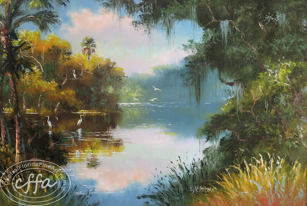 Florida Highwaymen painter Sam Newton, offered for sale by Central Florida Fine Art