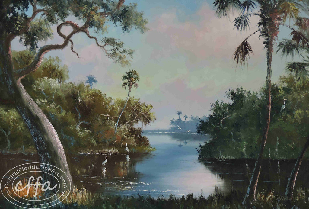 Florida Highwaymen painter Sam Newton, offered for sale by Central Florida Fine Art
