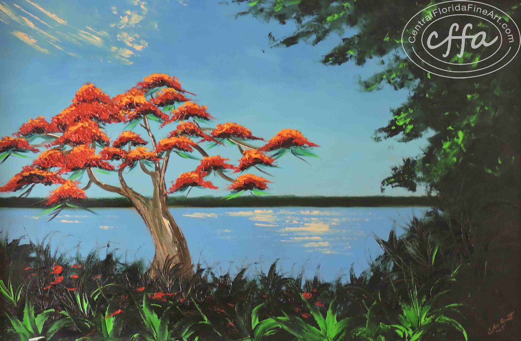 Curtis Arnett 24 x 36 oil on upson, Florida Highwaymen, CentralFloridaFineArt.com