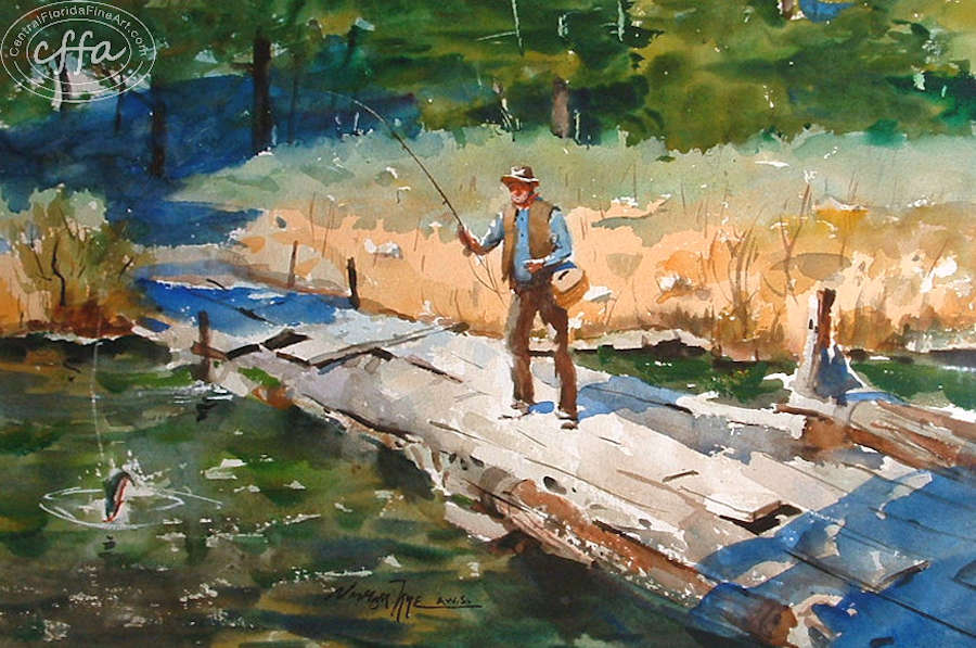 Vernon Nye (1915 - 2013) was a member of the American Watercolor Society, Society of Western Artists. CentralFloridaFineArt.com