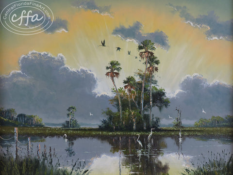 Florida Highwaymen painter Sam Newton, offered for sale by Central Florida Fine Art