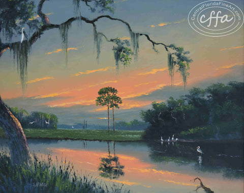 Florida Highwaymen painter Sam Newton, offered for sale by Central Florida Fine Art