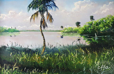 Florida Highwaymen painter Sylvester Wells, offered for sale by Central Florida Fine Art